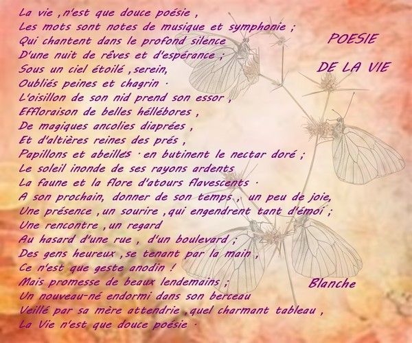 POEME " POESIE DE LA VIE