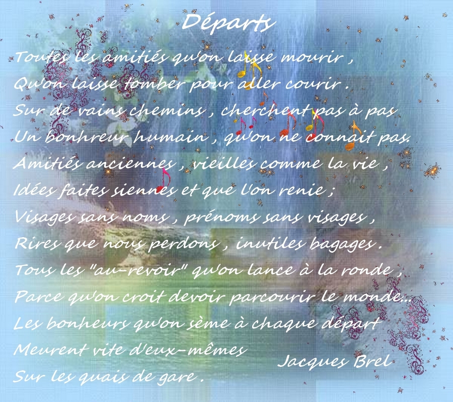 POEME / DEPARTS POEME / DEPARTS
